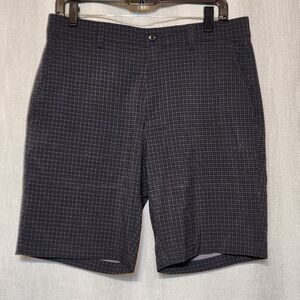 PGA TOUR Charcoal Black Gray Checkered Golf Shorts Mens 32 lightweight